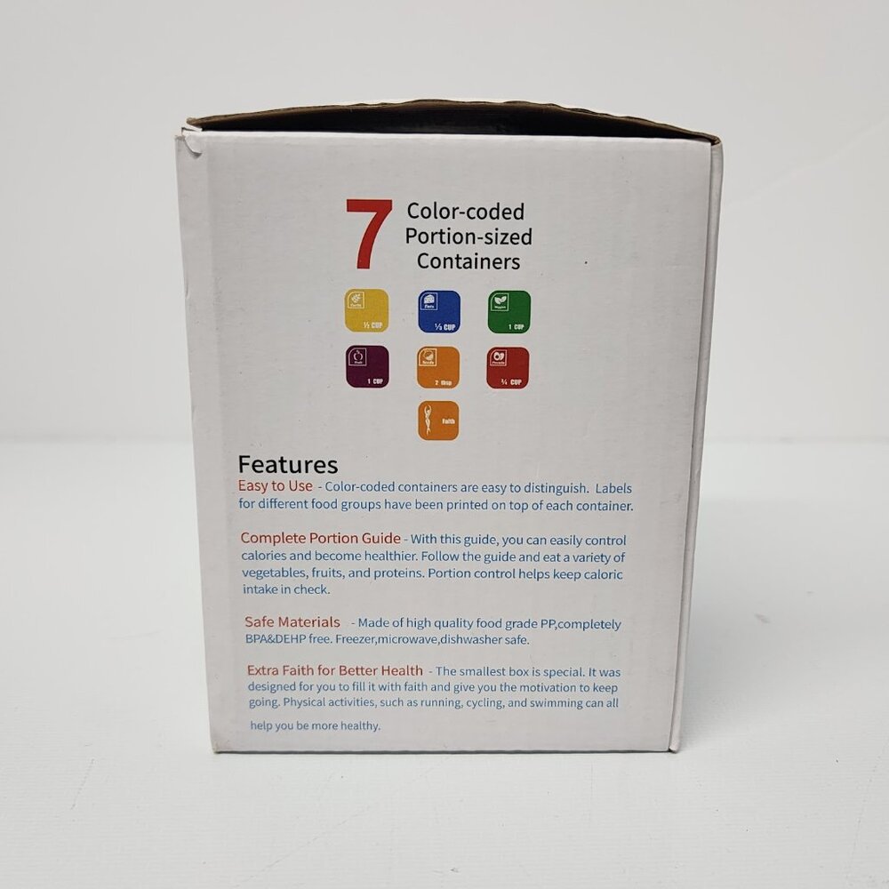 Portion Control Containers New In Box Go And Well Set Of 7 Containers With Lids - Picture 6 of 8